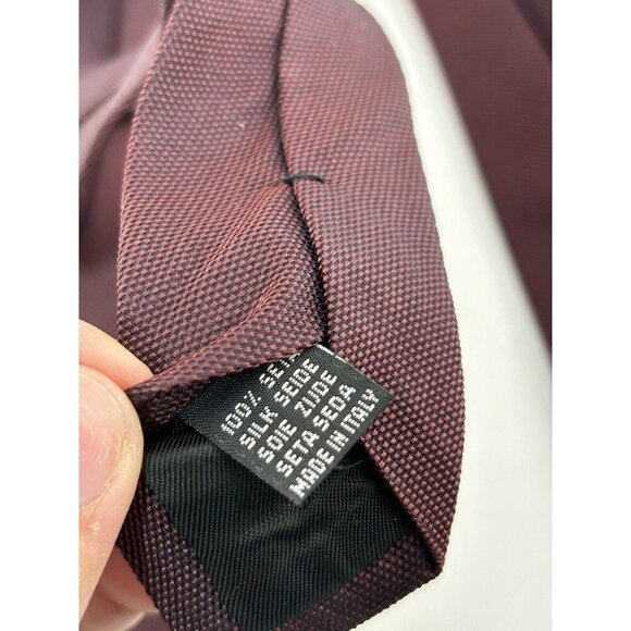 VTG LOT OF 3 Brown & Maroon Silk & Viscose Ties Made in Italy Retro Classi - Picture 4 of 11